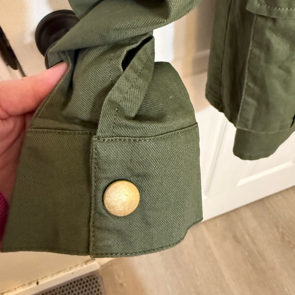 Chaplin Essential Olive Hooded Anorak Cargo Jacket Utility Military Cotton L - Picture 12 of 12